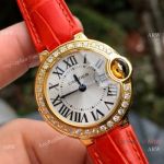 Swiss Copy Cartier Ballon Bleu Lady 30mm Diamond Watch Swiss Quartz Movement